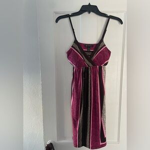 INC International Concepts Pink and Brown V-Neck Dress